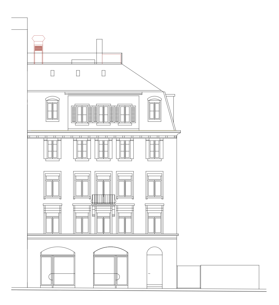 Erweiterung Boutique Hotel West-Fassade